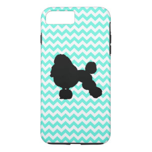 Poodle With Light Blue Chevron iPhone 8 Plus/7 Plus Case