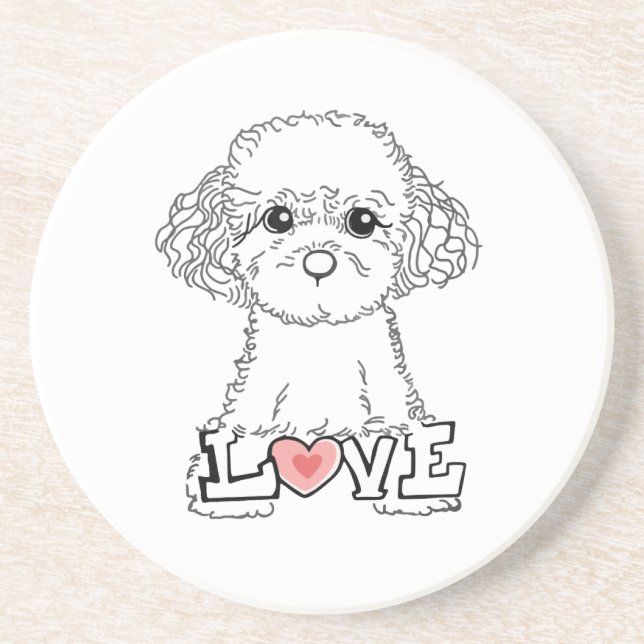Poodle with Love Coaster (Front)
