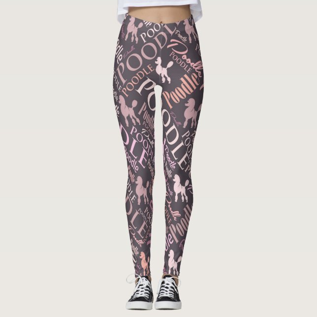 Poodle Word Art Leggings (Front)