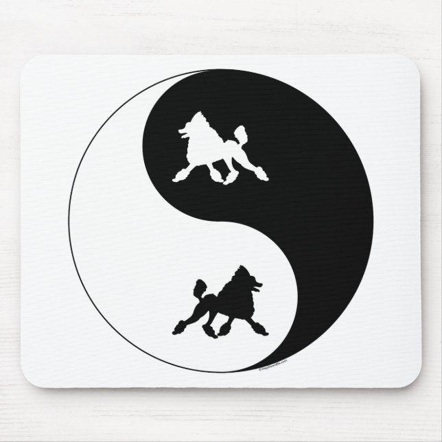 Poodle Yin Yang Mouse Mat (Front)