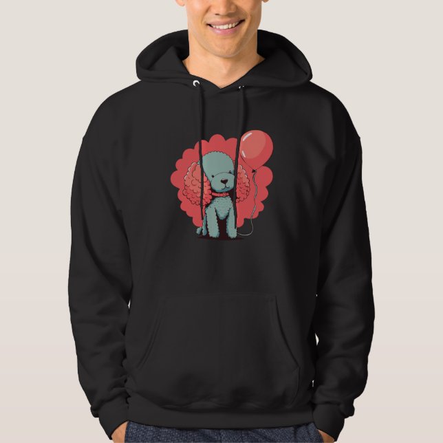 Poodledog with balloondecoration  Poodle Hoodie (Front)