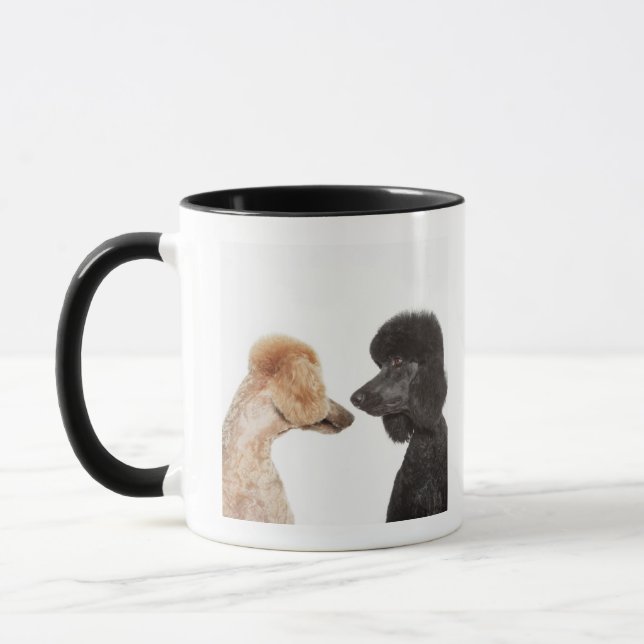 Poodles examining each other mug (Left)