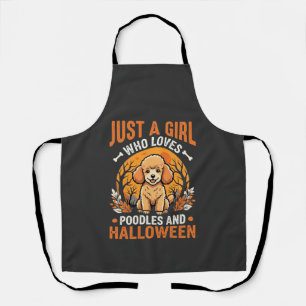 Poodles Halloween Girl Dog Lover Design_1 Apron