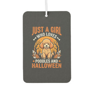 Poodles Halloween Girl Dog Lover Design_1 Car Air Freshener