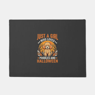 Poodles Halloween Girl Dog Lover Design_1 Doormat