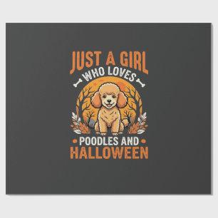 Poodles Halloween Girl Dog Lover Design_1 Wrapping Paper