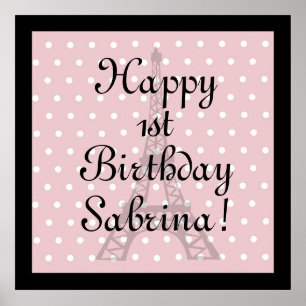 Poodles in Paris Pink Poster