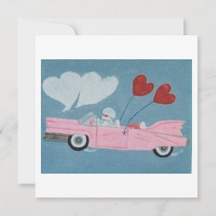 Poodles in Pink Convertible Card