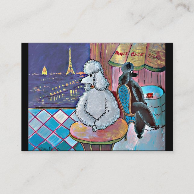 Poodles Paris Cafe Business Card (Front)
