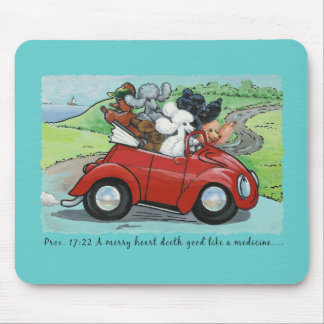 Poodles Vintage Convertible Scripture Mousepad