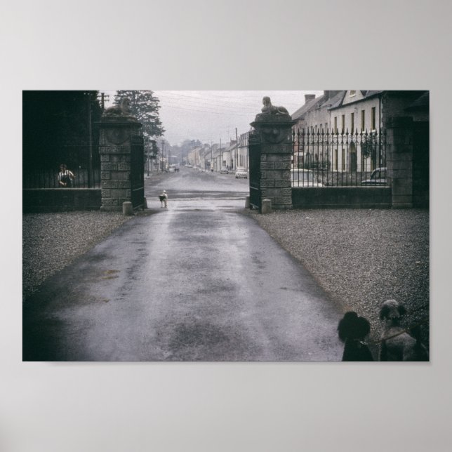 Poodles Vintage Inspired Town Cute Poodle Dog Poster (Front)