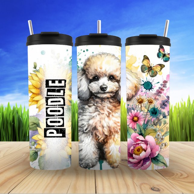 Poodle's Watercolour Garden Thermal Tumbler (Creator Uploaded)