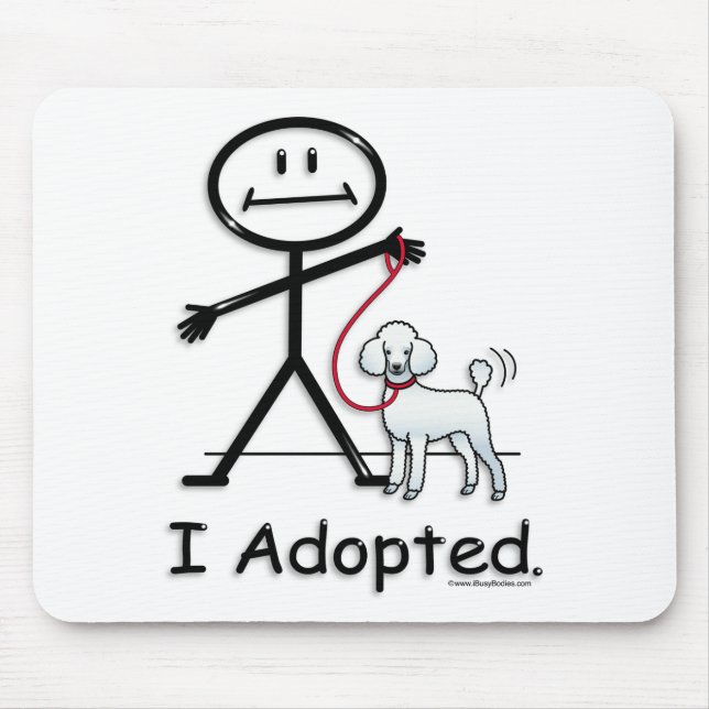 PoodleWhite Mouse Mat (Front)