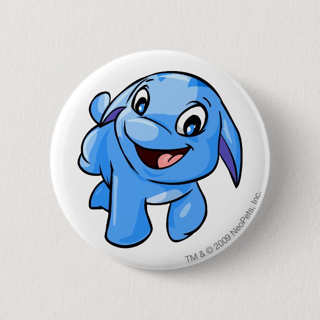Poogle Blue 6 Cm Round Badge (Front)