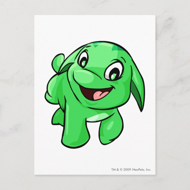 Poogle Green Postcard (Front)
