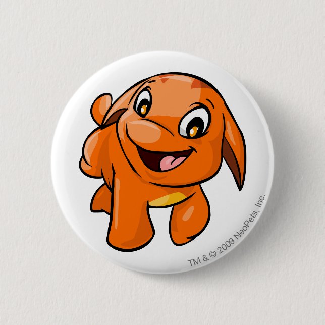 Poogle Orange 6 Cm Round Badge (Front)