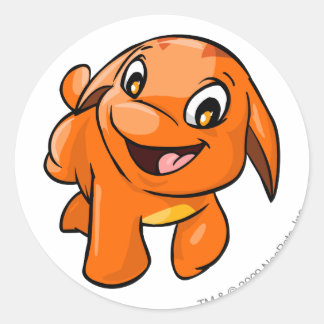 Poogle Orange Classic Round Sticker