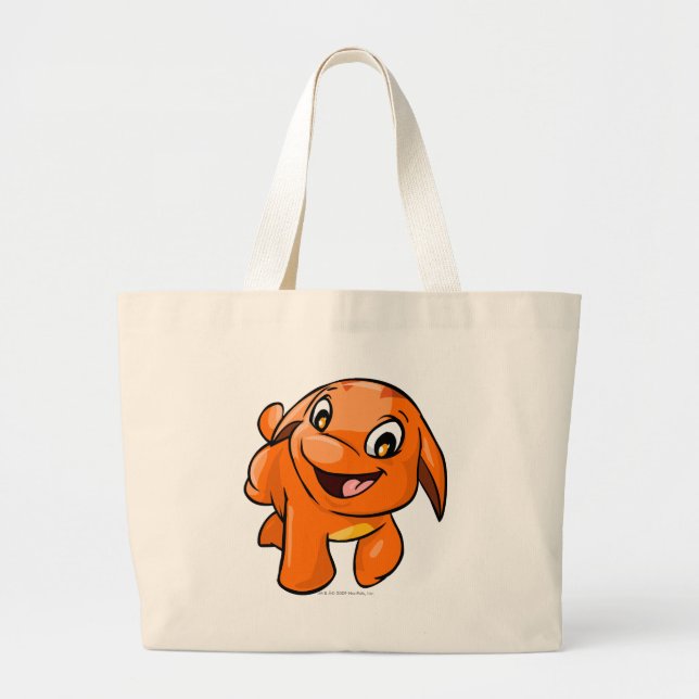 Poogle Orange Large Tote Bag (Front)