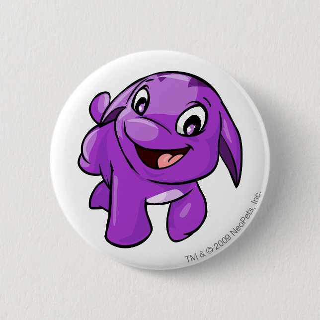 Poogle Purple 6 Cm Round Badge (Front)