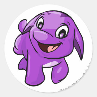 Poogle Purple Classic Round Sticker