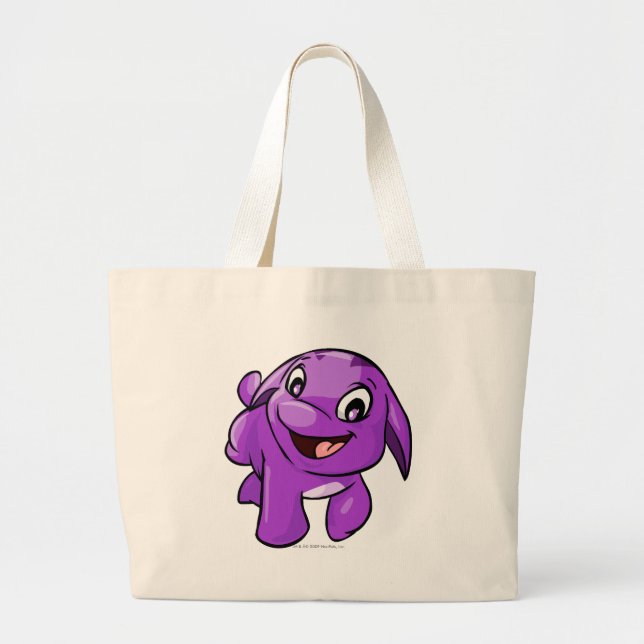 Poogle Purple Large Tote Bag (Front)