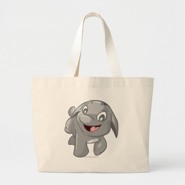 Poogle Silver Large Tote Bag (Front)