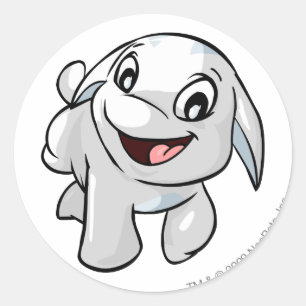 Poogle White Classic Round Sticker