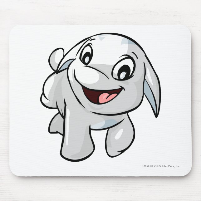 Poogle White Mouse Mat (Front)