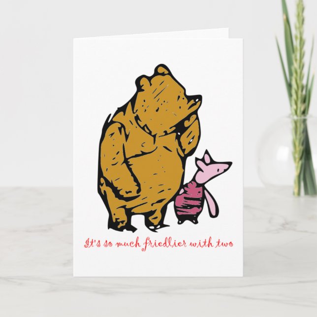 Pooh and Piglet Holiday Card (Front)