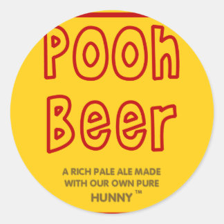 Pooh Beer Classic Round Sticker