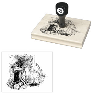 Pooh Sitting in Front of His House Rubber Stamp