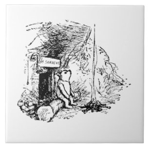 Pooh Sitting in Front of His House Tile