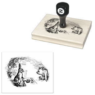 Pooh Visiting Rabbit Rubber Stamp