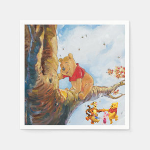 Pooh Watercolor Welcome Baby Shower Napkin