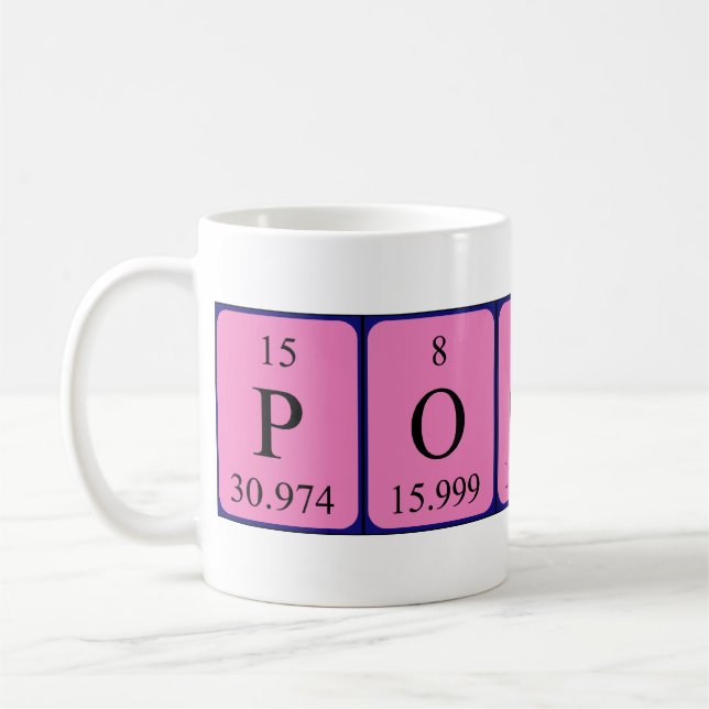 Pooky periodic table name mug (Left)