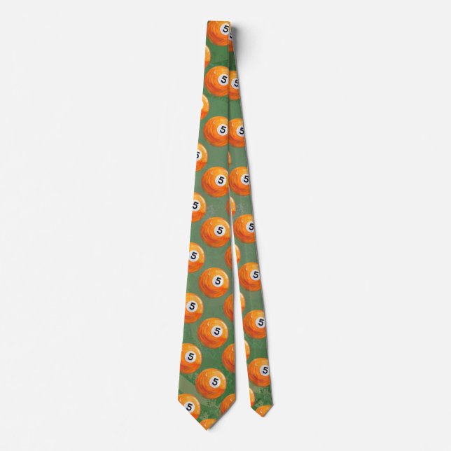 Pool 5 Ball Painted Pattern Tie (Front)