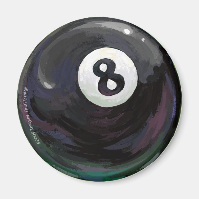 Pool 8 Ball Art Magnet (Front)