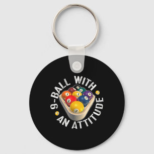Pool 9 Ball With An Attitude Shirt  Key Ring