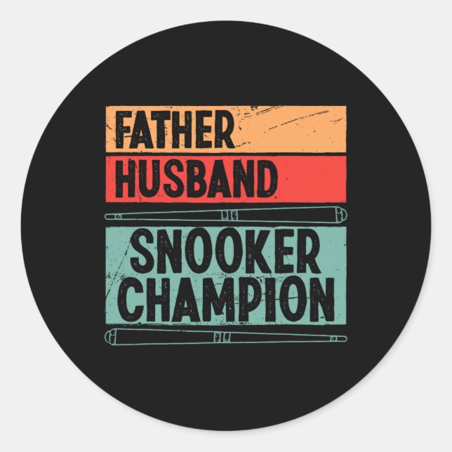 Pool Accessories For Adults Father Husnd Snooker C Classic Round Sticker (Front)
