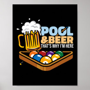 Pool And Beer That's Why I'm Here Pool Player Bill Poster