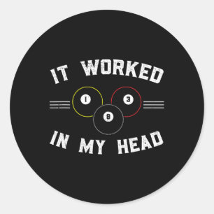 Pool And Snooker Player3 Classic Round Sticker