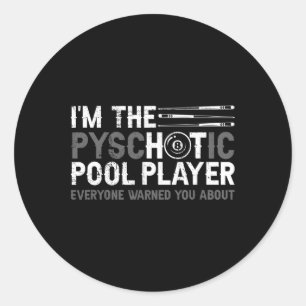 Pool And Snooker Player7 Classic Round Sticker