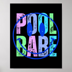 Pool Babe Vintage Family Matching Funny Summer Vac Poster