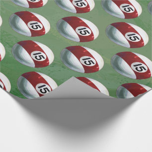 Pool Ball 15 Pattern Wrapping Paper