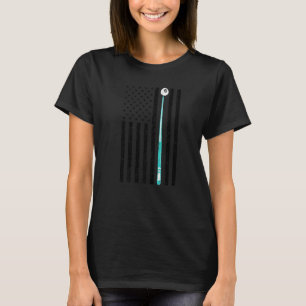 Pool Ball Player Snooker American Flag T-Shirt