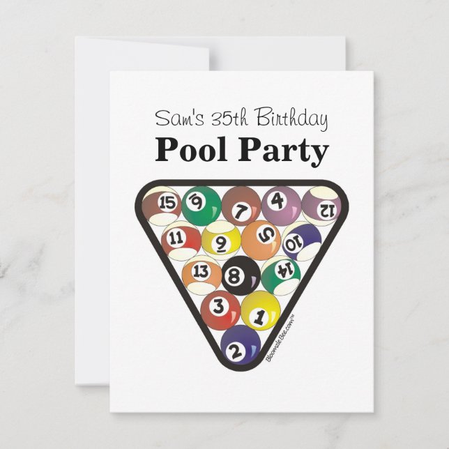 Pool Ball Rack Invitation (Front)