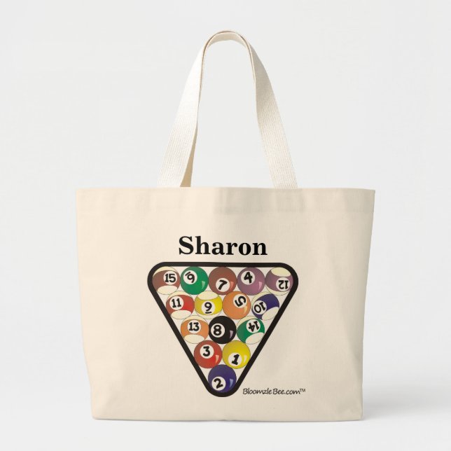 Pool Ball Rack Large Tote Bag (Front)