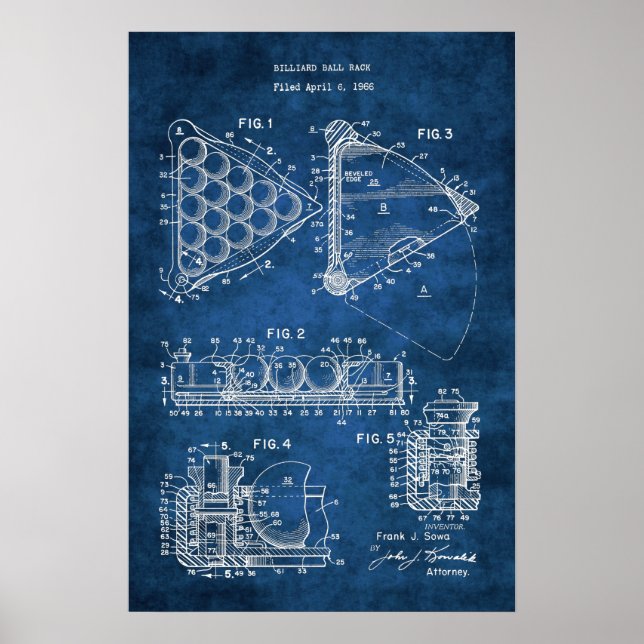 Pool Ball Rack Patent #9 Rec Room Poster (Front)