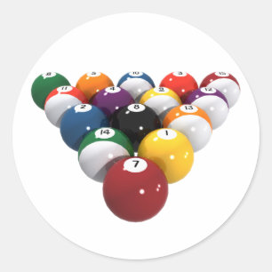 Pool Balls / Billiards: 3D Model: Classic Round Sticker