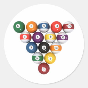 Pool Balls / Billiards: 3D Model: Classic Round Sticker